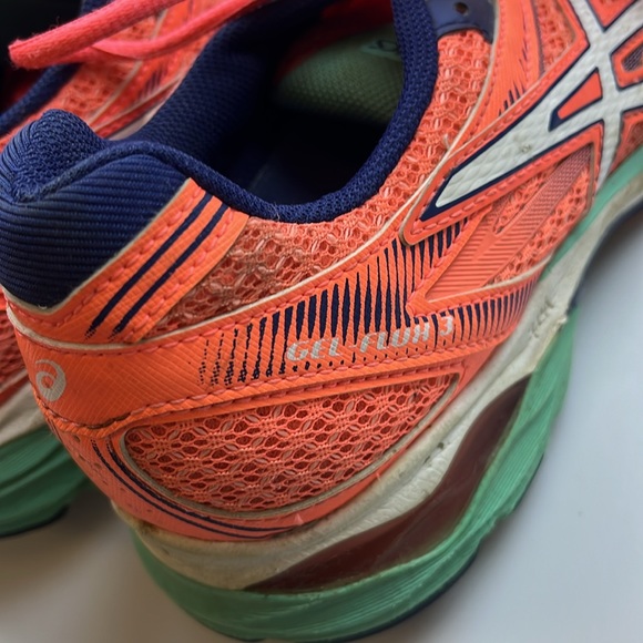 ASICS Gel Flux 3 'Flash Coral Aqua Mint' Sneakers - Size 9 - N187-10 - Picture 5 of 8